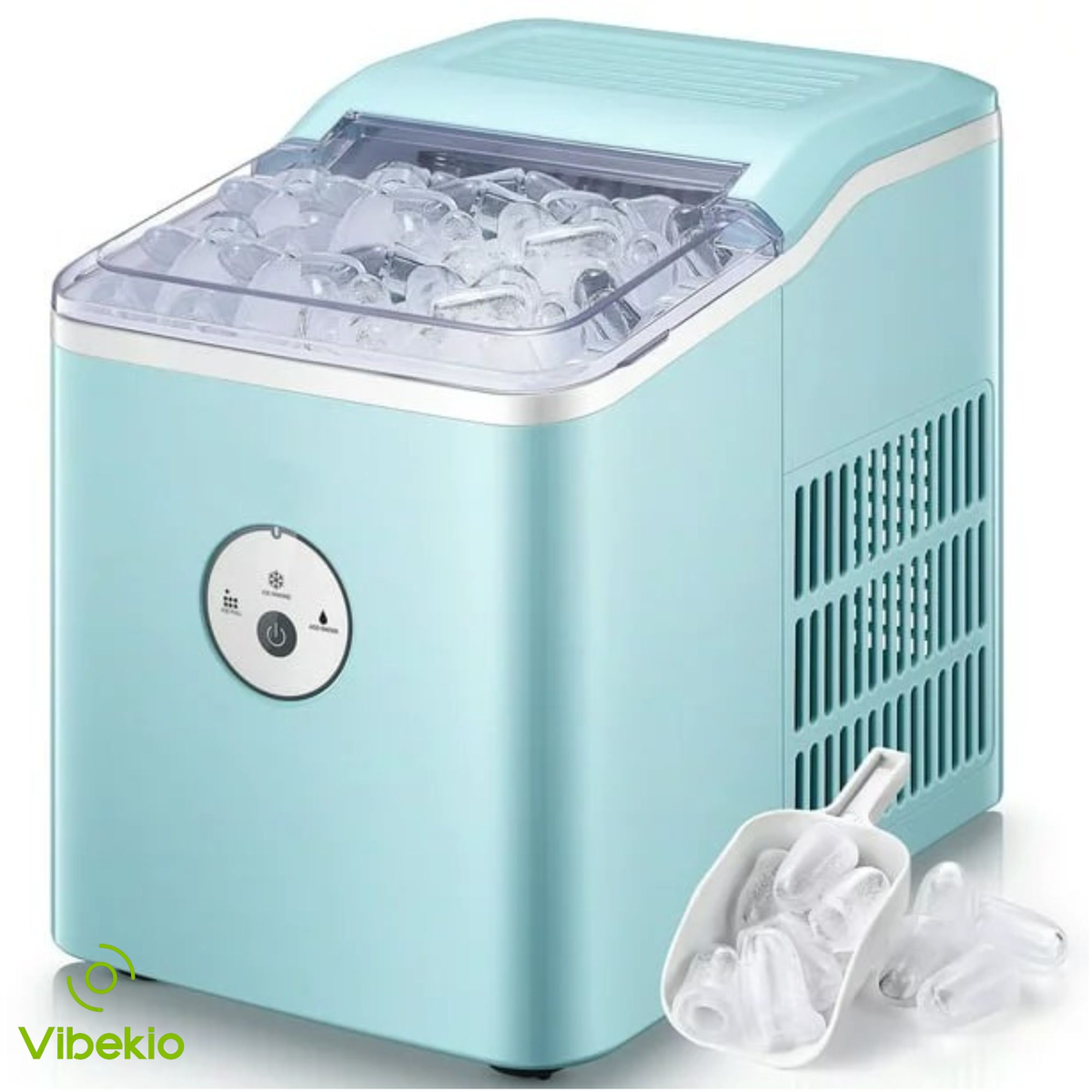 Vibekio Premium Countertop Ice Maker, Portable Compact Ice Cube Maker